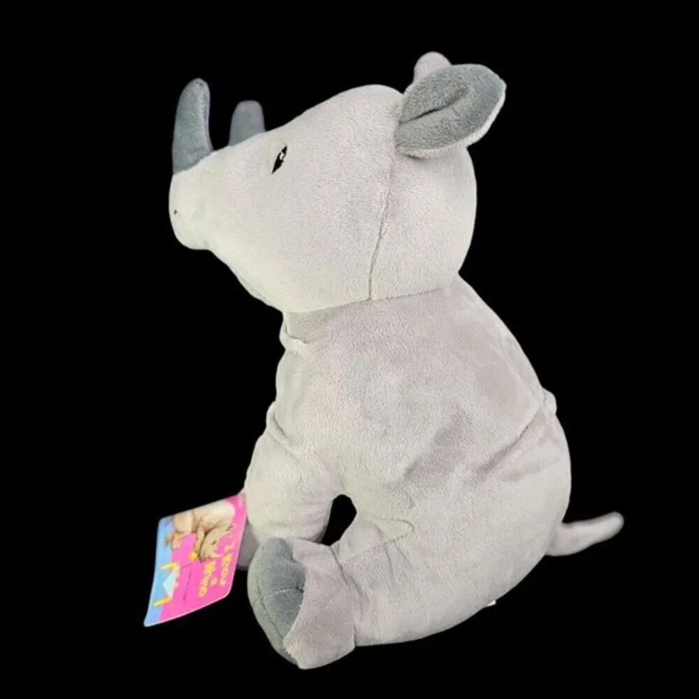 Two Rhino Rhinoceros Plush‎ Stuffed Animals Lot Gray Toys Gund and Kohls Cares
